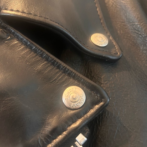 Schott NYC Black Leather Biker Jacket - Picture 3 of 8